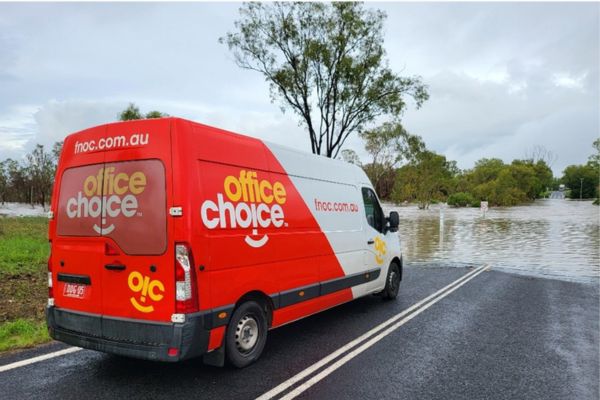 Far North Office Choice van at flood water