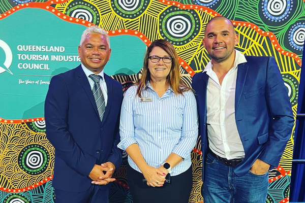 My Local Buy Story Nullas managing director ramone at qtic queensland tourism industry council naidoc week corporate breakfast 1